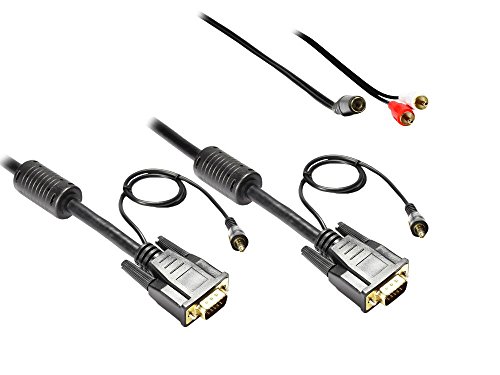 Anschlusskabel S-VGA St. + 3,5mm Klinke St. an S-VGA St. + 3,5mm Klinke St., 3m, Good Connections® von Good Connections