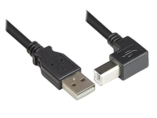 Anschlusskabel USB 2.0 Stecker A an Stecker B gewinkelt 5m, Good Connections® von Good Connections