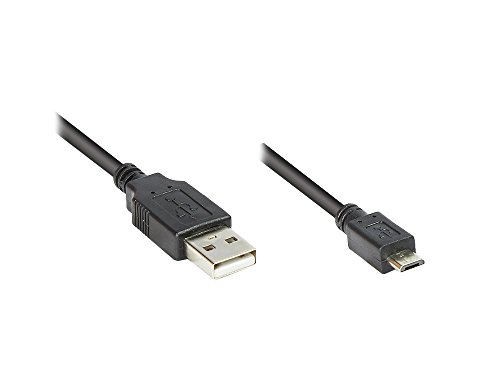 Anschlusskabel USB 2.0 Stecker A an Stecker Micro B, schwarz, 0,6m von Good Connections