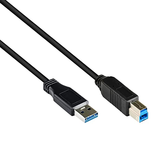 Anschlusskabel USB 3.0 Stecker A an Stecker B, schwarz, 1,8m, Good Connections® von Good Connections