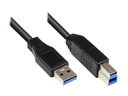 Anschlusskabel USB 3.0 Stecker A an Stecker B, schwarz, 5m, Good Connections® von Good Connections