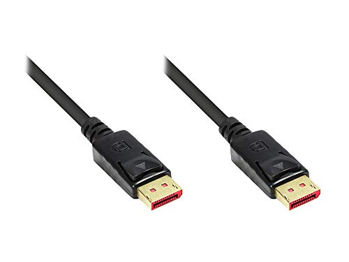 DisplayPort 1.4 Kabel - 8K @60 Hz / 4K @240 Hz / 144 Hz - 32,4 Gbit/s - Premium - KUPFERLEITER - vergoldete Stecker mit Verriegelung/Arretierung, 3-Fach Schirmung - SCHWARZ - 2 m von Good Connections