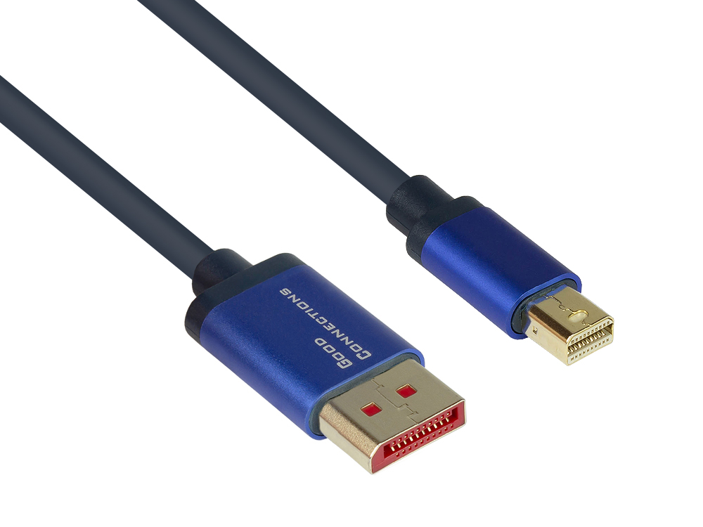 DisplayPort 1.4 an Mini Displayport 1.4 SmartFLEX Kabel, 8K UHD-2 / 4K UHD, dunkelblau, 2m DisplayPort 1.4 an Mini Displayport 1.4 SmartFLEX Kabel, 8K UHD-2 / 4K UHD, dunkelblau, 2m von Good Connections