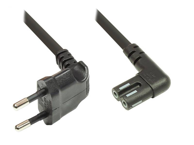Euro-Netzkabel, Stecker an Buchse, jew. 90° abgewinkelt, für Sonos® Play 1 und 5, schwarz, 1m von Good Connections