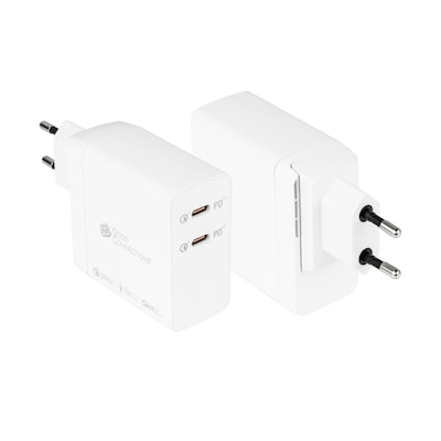 GC USB-Schnellladegerät 140W GaN-Technologie, 2x USB-C, PD 3.1, QC 5.0, PPS weiß von Good Connections