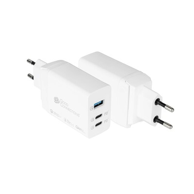 GC USB-Schnellladegerät 65W mit GaN-Technologie, 2xUSB-C+1xUSB-A, PD 3.0, QC 3.0 von Good Connections