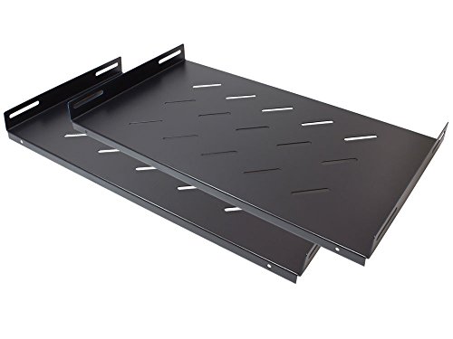 Good Connections® 19" Fachboden 1HE | 2er SPARSET - Einbautiefe 270 mm - für 19 Zoll Netzwerk Server-, Wandgehäuse / Wandschrank - tiefschwarz RAL9005 von Good Connections