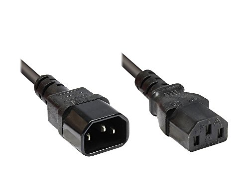 Good Connections® Kaltgeräteverlängerung - C14 an C13 - Kaltgeräte-Stecker (gerade) an Kaltgeräte-Buchse (gerade) - schwarz, 1 m von Good Connections