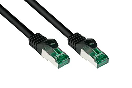 Good Connections® PREMIUM Cat. 6A OUTDOOR Patchkabel - 40 m - IP66 mit Rastnasenschutz - 10-GIGABIT, KUPFERLEITER / CU - S/FTP, PiMF - 500MHz - für den Außenbereich, UV- und Wasser resistent - SCHWARZ von Good Connections