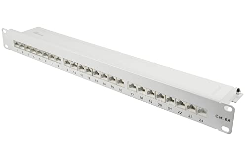 Good Connections® Patchpanel / Patchfeld - 19" - Servermontage / Rackeinbau - Cat. 6A, 500 MHz - 10-GIGABIT-fähig - 24-Port - 1 HE - STP geschirmt - werkzeugloses Öffnen - Lichtgrau (RAL7035) von Good Connections