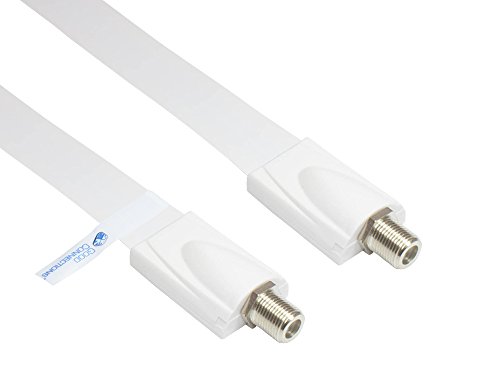 Good Connections® SAT Tür-/Fensterdurchführung - High-Quality, extrem flach - F-Kupplung an F-Kupplung - Gesamtlänge inkl. Stecker 32 cm, flexible Länge 23 cm - weiß von Good Connections