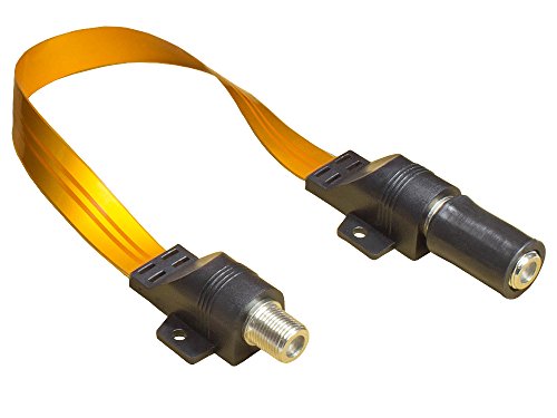 Good Connections® SAT Tür-/Fensterdurchführung mit Wetterschutz - High-Quality, extrem flach - F-Kupplung an F-Kupplung - Gesamtlänge inkl. Stecker 27 cm, flexible Länge 17 cm von Good Connections