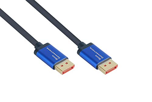 Good Connections® SmartFLEX DisplayPort 1.4 Kabel - 8K UHD-2 / 4K UHD - KUPFERLEITER, Aluminiumgehäuse - HOCHFLEXIBEL - dunkelblau - 2 m von Good Connections