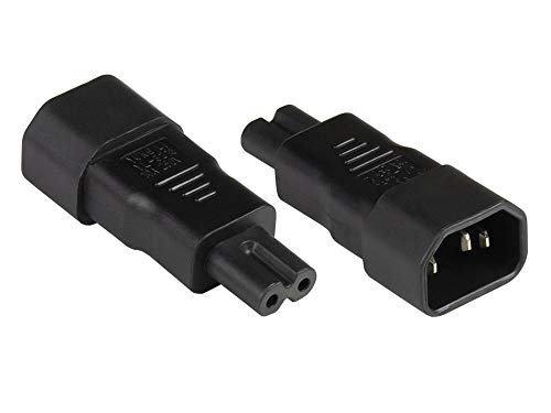 Good Connections® Stromadapter Kaltgeräte-Stecker C14 (gerade) an C7/Euro 8 Buchse (gerade), UL - Netzadapter/Steckdosenadapter/Netzleitungsadapter - SCHWARZ von Good Connections