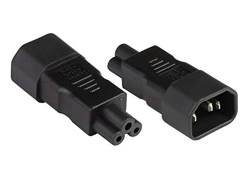 Good Connections® Stromadapter Kaltgeräte-Stecker C14 (gerade) an Kleeblatt-Buchse C5 (gerade), UL - Netzadapter/Steckdosenadapter/Netzleitungsadapter - SCHWARZ von Good Connections