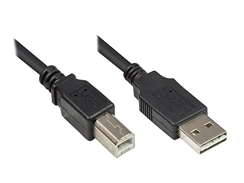 Good Connections 2510-EU005 Anschluss/Druckerkabel USB 2.0 Easy Stecker A auf Stecker B, 0,5m schwarz von Good Connections