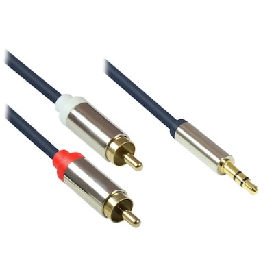 Good Connections 3,5mm Klinkenkabel 5m Stecker zu 2x RCA Stecker dunkelblau von Good Connections