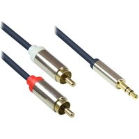 Good Connections 3,5mm Klinkenkabel 5m Stecker zu 2x RCA Stecker dunkelblau von Good Connections
