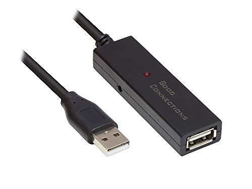 Good Connections AKTIVES USB 2.0 Verlängerungskabel - 15 m - Stecker A an Buchse A - KUPFERLEITER/CU - Poweranschluss für stromhungrige Geräte - Repeater-Kabel mit Signalverstärkung - SCHWARZ Good Connections AKTIVES USB 2.0 Verlängerungskabel - 15 m - Stecker A an Buchse A - KUPFERLEITER/CU - Poweranschluss für stromhungrige Geräte - Repeater-Kabel mit Signalverstärkung - SCHWARZ von Good Connections
