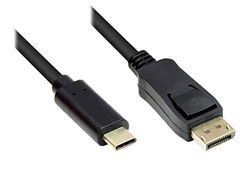 Good Connections Adapterkabel - USB-C Stecker an Displayport 1.2 / DP 1.2 Stecker - 4K / UHD @60Hz - KUPFERLEITER - 3 m - schwarz GC-M0107 von Good Connections