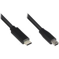 Good Connections Anschlusskabel 1,8m USB 2.0 USB-C zu USB 2.0 Mini-B schwarz von Good Connections