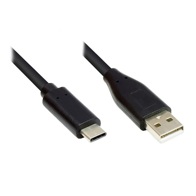 Good Connections Anschlusskabel 1m USB 2.0 USB-C zu USB 2.0 A schwarz von Good Connections