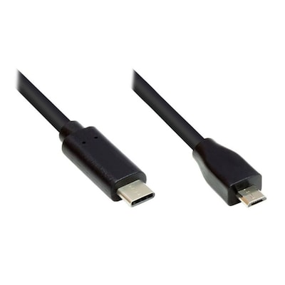 Good Connections Anschlusskabel 1m USB 2.0 USB-C zu USB 2.0 Micro B schwarz von Good Connections