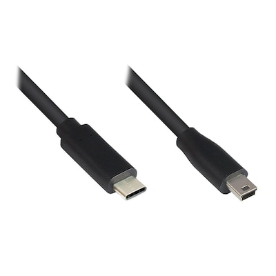 Good Connections Anschlusskabel 1m USB 2.0 USB-C zu USB 2.0 Mini-B schwarz von Good Connections