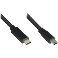 Good Connections Anschlusskabel 1m USB 2.0 USB-C zu USB 2.0 Mini-B schwarz von Good Connections