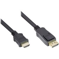 Good Connections Anschlusskabel 3m Displayport zu HDMI 24K vergoldet schwarz von Good Connections