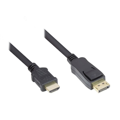 Good Connections Anschlusskabel 5m Displayport zu HDMI 24K vergoldet schwarz von Good Connections