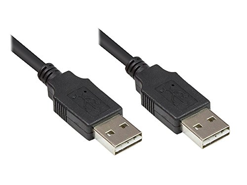Good Connections Anschlusskabel USB 2.0 EASY A Stecker an EASY A Stecker (beidseitig verwendbar) - Folien- und Geflechtschirmung, Kupferadern (OFC) - High-Speed bis zu 480 Mbit/s - schwarz, 2 m von Good Connections