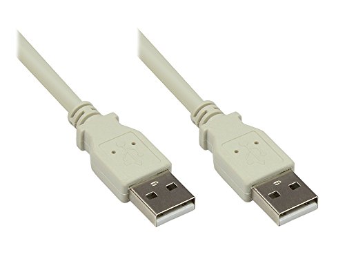Good Connections Anschlusskabel USB 2.0 Stecker A an Stecker A - Folien- und Geflechtschirmung, Kupferadern (OFC) - High-Speed bis zu 480 Mbit/s - grau, 1,8 m von Good Connections