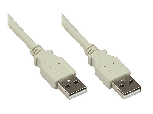 Good Connections Anschlusskabel USB 2.0 Stecker A an Stecker A - Folien- und Geflechtschirmung, Kupferadern (OFC) - High-Speed bis zu 480 Mbit/s - grau, 3 m von Good Connections