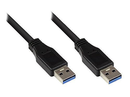 Good Connections Anschlusskabel USB 3.0 Stecker A an Stecker A - Folien- und Geflechtschirmung, Kupferadern (OFC) - Super Speed bis zu 5Gbit/s, kompatibel zu USB 2.0 / 1.0 - schwarz, 5 m von Good Connections