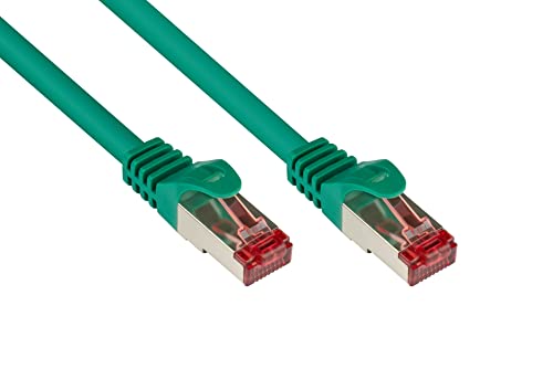 Good Connections Cat. 6 Ethernet LAN Patchkabel mit Rastnasenschutz RNS, S/FTP, PiMF, PVC, 250Mhz, Gigabit-fähig (10/100/1000-Base-T Ethernet Netzwerke), für Patchfelder, Patchpanels, Switch, Router, Modems, grün, 0,5m von Good Connections