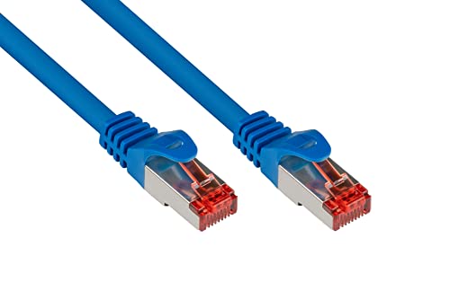 Good Connections Cat. 6 Ethernet LAN Patchkabel mit Rastnasenschutz RNS, S/FTP, PiMF, PVC, 250Mhz, Gigabit-fähig (10/100/1000-Base-T Ethernet Netzwerke), für Patchfelder, Patchpanels, Switch, Router, Modems, blau, 15m von Good Connections