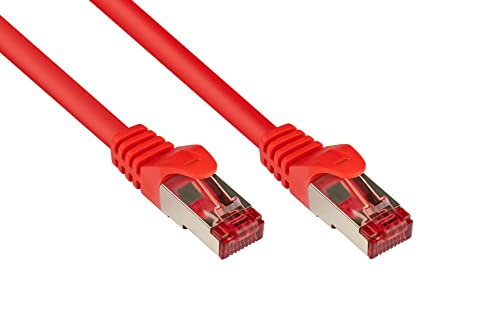 Good Connections Cat. 6 Ethernet LAN Patchkabel mit Rastnasenschutz RNS, S/FTP, PiMF, PVC, 250Mhz, Gigabit-fähig (10/100/1000-Base-T Ethernet Netzwerke), für Patchfelder, Patchpanels, Switch, Router, Modems, rot, 5m von Good Connections