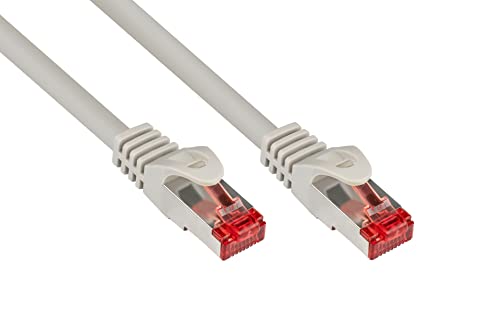 Good Connections Cat. 6 Ethernet LAN Patchkabel mit Rastnasenschutz RNS, S/FTP, PiMF, PVC, 250Mhz, Gigabit-fähig (10/100/1000-Base-T Ethernet Netzwerke), für Patchfelder, Patchpanels, Switch, Router, Modems, grau, 3m von Good Connections