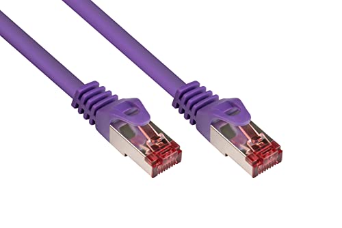 Good Connections Cat. 6 Ethernet LAN Patchkabel mit Rastnasenschutz RNS, S/FTP, PiMF, PVC, 250Mhz, Gigabit-fähig (10/100/1000-Base-T Ethernet Netzwerke), für Patchfelder, Patchpanels, Switch, Router, Modems, violett, 1,5m von Good Connections