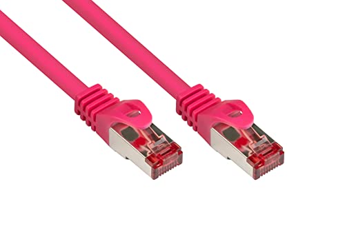 Good Connections Cat. 6 Ethernet LAN Patchkabel mit Rastnasenschutz RNS, S/FTP, PiMF, PVC, 250Mhz, Gigabit-fähig (10/100/1000-Base-T Ethernet Netzwerke), für Patchfelder, Patchpanels, Switch, Router, Modems, magenta, 20m von Good Connections