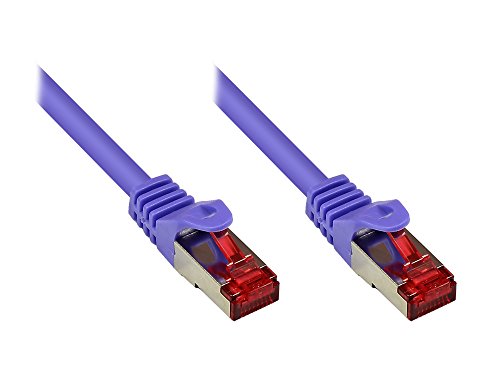 Good Connections Cat. 6 Ethernet LAN Patchkabel mit Rastnasenschutz RNS, S/FTP, PiMF, PVC, 250Mhz, Gigabit-fähig (10/100/1000-Base-T Ethernet Netzwerke), für Patchfelder, Patchpanels, Switch, Router, Modems, violett, 15m von Good Connections
