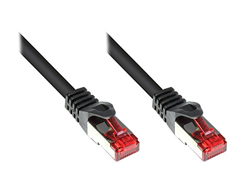 Good Connections Cat. 6 Ethernet LAN Patchkabel mit Rastnasenschutz RNS, S/FTP, PiMF, PVC, 250Mhz, Gigabit-fähig (10/100/1000-Base-T Ethernet Netzwerke), für Patchfelder, Patchpanels, Switch, Router, Modems, schwarz, 20m von Good Connections