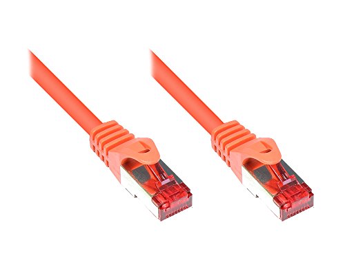 Good Connections Cat. 6 Ethernet LAN Patchkabel mit Rastnasenschutz RNS, S/FTP, PiMF, PVC, 250Mhz, Gigabit-fähig (10/100/1000-Base-T Ethernet Netzwerke), für Patchfelder, Patchpanels, Switch, Router, Modems, orange, 10m von Good Connections