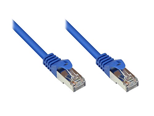 Good Connections Cat.5e Ethernet LAN Patchkabel mit Rastnasenschutz RNS, SF/UTP, 100MHz, Gigabit-fähig (10/100/1000-Base-T Ethernet Netzwerke) - z.B. für Patchpanel, Switch, Router, Modem - blau, 1,5m von Good Connections