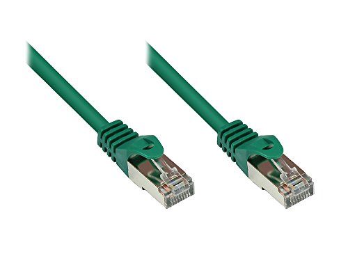 Good Connections Cat.5e Ethernet LAN Patchkabel mit Rastnasenschutz RNS, SF/UTP, 100MHz, Gigabit-fähig (10/100/1000-Base-T Ethernet Netzwerke) - z.B. für Patchpanel, Switch, Router, Modem - grün, 25m von Good Connections