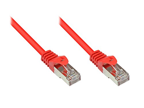 Good Connections Cat.5e Ethernet LAN Patchkabel mit Rastnasenschutz RNS, SF/UTP, 100MHz, Gigabit-fähig (10/100/1000-Base-T Ethernet Netzwerke) - z.B. für Patchpanel, Switch, Router, Modem - rot, 1,5m von Good Connections