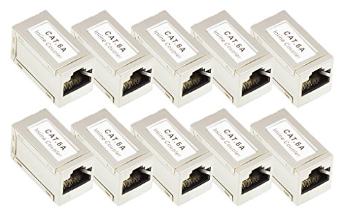 Good Connections Cat.6A RJ45 Patchkabel Kupplung - 10er SPARSET - Buchse an Buchse - VOLLGESCHIRMT - Adapter zur Verlängerung von LAN Ethernet DSL Patchkabel, abwärtskompatibel zu Cat.6 und Cat. 5e - silber Good Connections Cat.6A RJ45 Patchkabel Kupplung - 10er SPARSET - Buchse an Buchse - VOLLGESCHIRMT - Adapter zur Verlängerung von LAN Ethernet DSL Patchkabel, abwärtskompatibel zu Cat.6 und Cat. 5e - silber von Good Connections