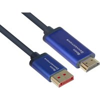 Good Connections DP/HDMI 1.4 Anschlusskabel 4K UHD @ 60Hz SmartFLEX Alu blau 2m von Good Connections