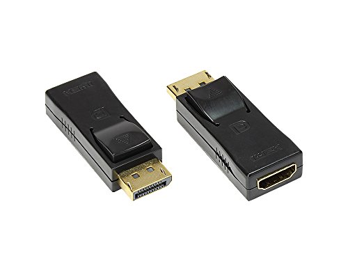 Good Connections DisplayPort an HDMI Adapter - DP Stecker an HDMI Buchse - 4K2K / UHD - Verriegelungsschutz, 24K vergoldete Kontakte - schlankes Design - schwarz von Good Connections